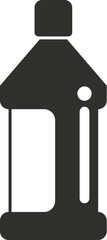 Simple, minimalist icon of a bottle, ideal for representing cleaning products or laundry supplies
