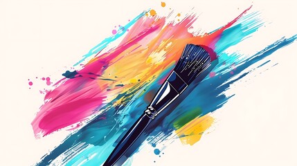 Fototapeta premium color, paint, texture, art, watercolor, colorful, design, pattern, painting, splash, rainbow, illustration, paper, grunge, brush, ink, wallpaper, yellow, water, artistic, green, pink, decoration, vect