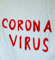 Corona Virus inscription.