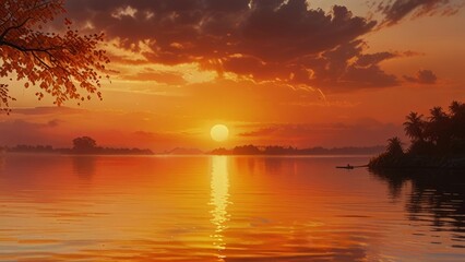 Fototapeta premium Great sunset horizon over the ocean