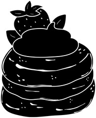 food illustration dessert silhouette traditional logo jam icon english outline homemade cake scones cream baked fruit british strawberry tea shape scone snack pastry for vector graphic background