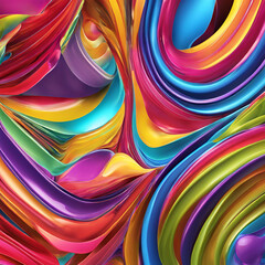 Naklejka premium Vibrant Layers: Abstract Rainbow Wave Illustration