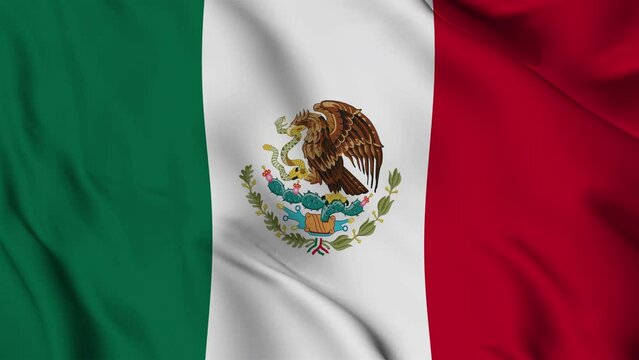 Mexico Flag animation seamless loop. 4K