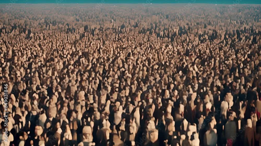 Poster massive crowd at a public event generative ai