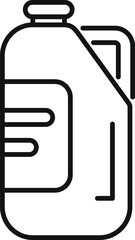 Big bottle detergent with handle and label for cleaning is isolated on white background