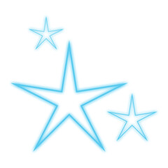 Obraz premium Glowing yellow star decoration. Y2K style sparkling stars.