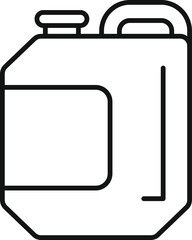 Simple outline icon of a plastic canister holding a liquid chemical substance