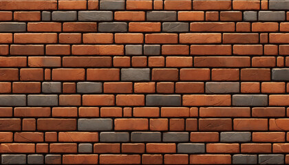 Fototapeta premium Seamless Horizontal Rust-Colored Brick Wall Texture