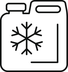 Antifreeze canister icon representing car maintenance during winter season