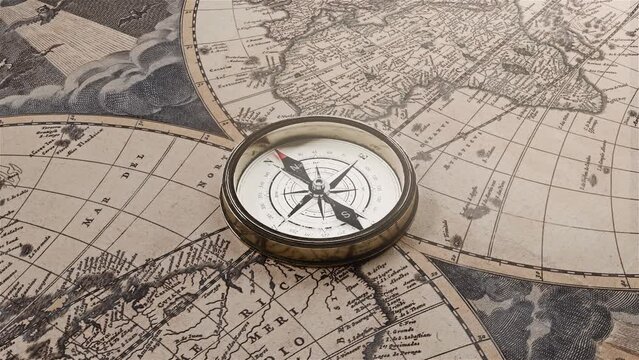 Compass On The World Map