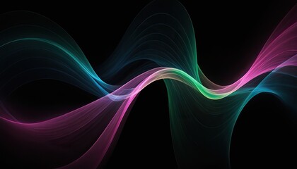 Obraz premium Vibrant grainy gradient abstract background blue green purple glowing color shape on black background