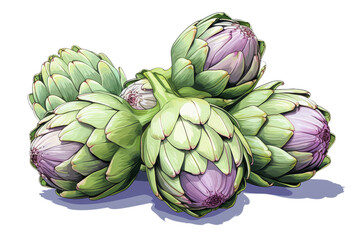 Fototapeta premium Artichokes Hand Drawn Vector