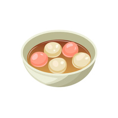 Isolated Tang Yuan or glutinous rice balls. Chinese traditional dessert