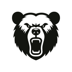Intimidating Bear Emblem: Detailed Animal Graphic for Logos and Designs