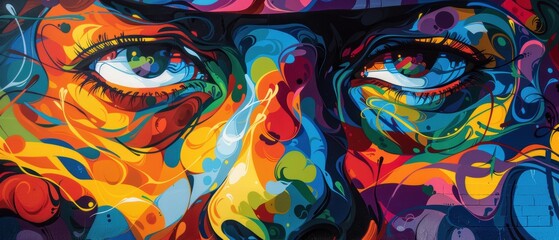 Vibrant street mural blending graffiti and fine art