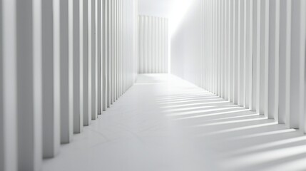 Fototapeta premium Minimalist subject against a background of clean white lines, sleek and modern, creating a sense of depth and simplicity.