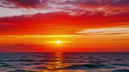 Great sunset horizon over the ocean