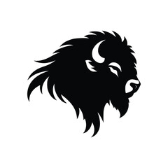 Majestic Bison Head Illustration - Royalty-Free Vector Graphic for Nature and Wildlife Themes