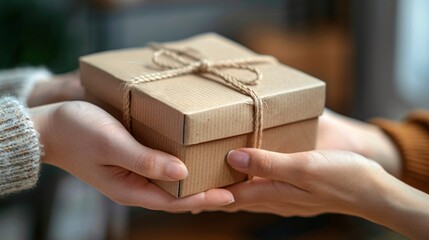 A close-up of hands exchanging a donation box, symbolizing the act of giving and support for those in need