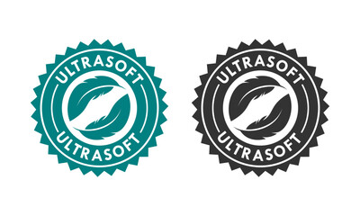 Ultra soft with feather logo vector design. Suitable for product label