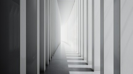 Obraz premium Straight lines in shades of grey, forming minimalist patterns and shapes, creating a serene and modern atmosphere.