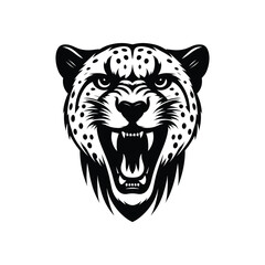 Dynamic Cheetah Head Logo - High-Speed Animal Graphic Design