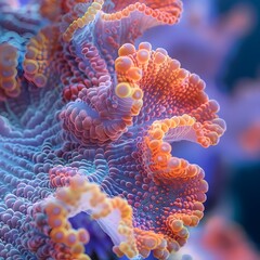 Fototapeta premium Intricate Coral Structure in Vivid Detail Captivating Underwater Macro Photography
