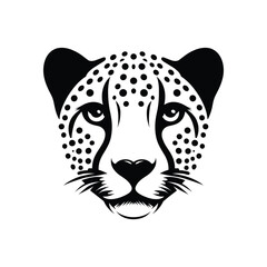 Fierce Cheetah Head Vector Art - Premium Wildlife Silhouette for Design Projects