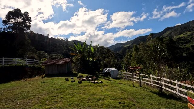 Rural timelapse in Brazil, Delfim Moreira tropical mountains, Minas Gerais.