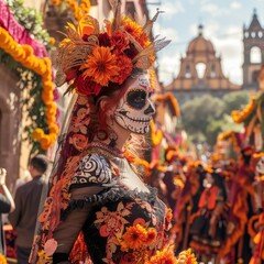 Naklejka premium Enchanting Dia de los Muertos in San Miguel de Allende