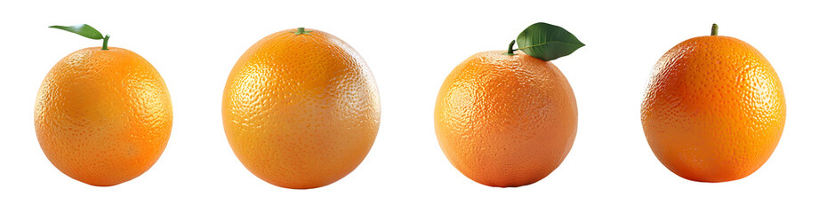 Vivid Orange Fruit on Pristine Transparent background Digital Render