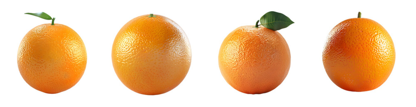 Vivid Orange Fruit on Pristine Transparent background Digital Render