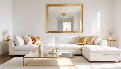 white and gold theme modern interior