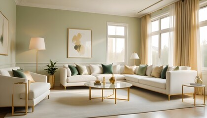 white and gold theme modern interior