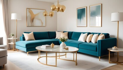 white and gold theme modern interior