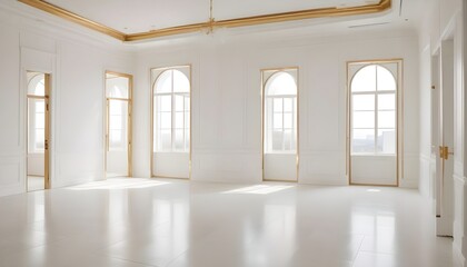 Obraz premium white and gold theme modern interior