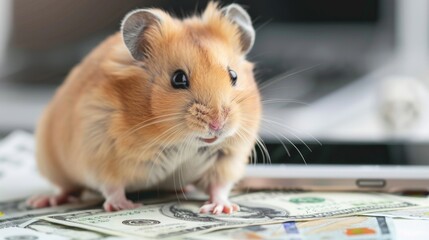 Hamster kombat game on cryptocurrency mining, concept of mini games on cryptocurrency earning