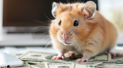 Hamster kombat game on cryptocurrency mining, concept of mini games on cryptocurrency earning