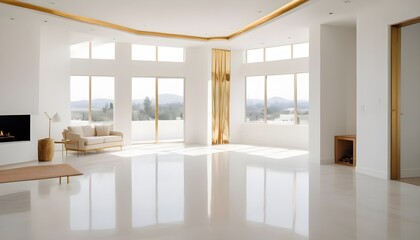 white and gold theme modern interior