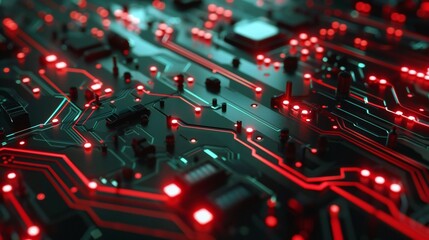 Obraz premium Clean background with interconnected circuit board patterns, geometric and stylish.