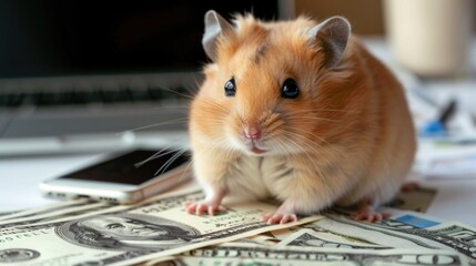 Hamster kombat game on cryptocurrency mining, concept of mini games on cryptocurrency earning