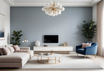white and gold theme modern interior