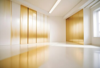 white and gold theme modern interior