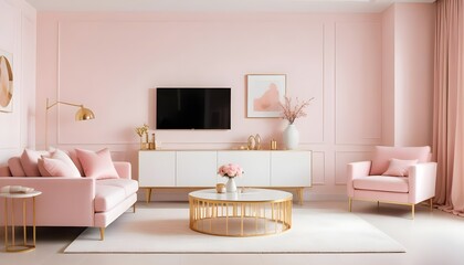 white and gold theme modern interior