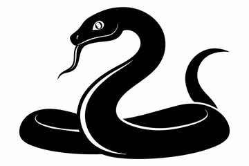 Snake Black Silhouette Vector on White Background,snake, animal, cartoon, vector, illustration, reptile, serpent, cobra, symbol, 2013, cute, fun, 