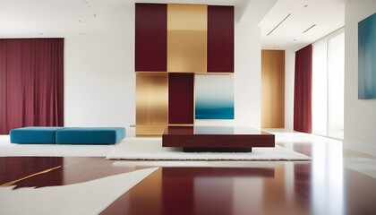 white and gold theme modern interior