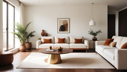 white and gold theme modern interior