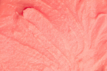 Berry yoghurt ice cream. Smoothies from fresh fruits and berries. Ice cream texture. Delicious sweet dessert close-up as a background.