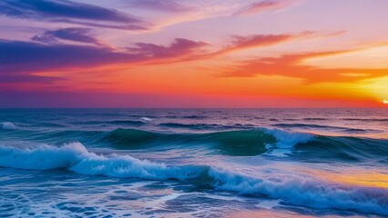 Obraz premium Great sunset horizon over the ocean