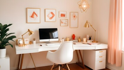 white and gold theme modern interior